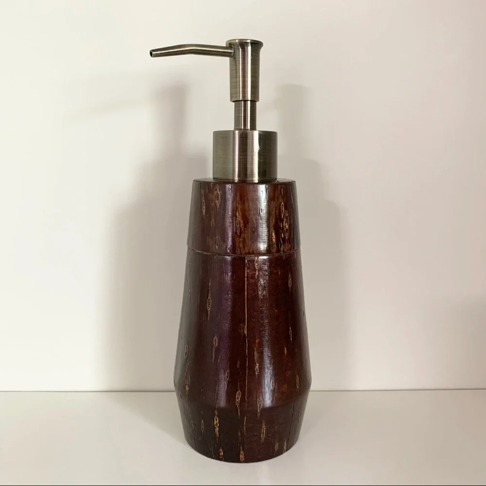 NWOT Java wood lotion soap pump dispenser